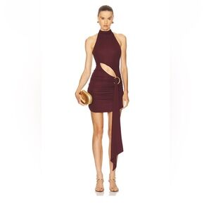 Camila Coelho Burgundy Cutout Mini Dress